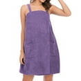 thumbnail image 1 of Women's Bath/Shower Wrap Towel Dress with Straps Closure Lightweight Knee Length Body Wraps, 1 of 5