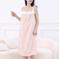 thumbnail image 1 of Women's Bath Towel Long Nightgowns Soft Shower Wrap Absorbent Spa Bathrobe Cute Patchwork Robe One Size, 1 of 4