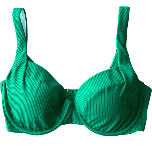 Women's Bathing Suit Top in Emerald Green, Underwire Support, Secure, Comfortable Fit, Stylish Swimwear for Mix and Match, Perfect for Pool or Beach, 36C size
