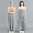 thumbnail image 1 of Women's Bathrobe Spa Towel Wrap Adjustable Beach Cover Up Pool Robe Lightweight Quick Dry Bath Wrap Shower Robe Turkish Towel Dress, 1 of 5