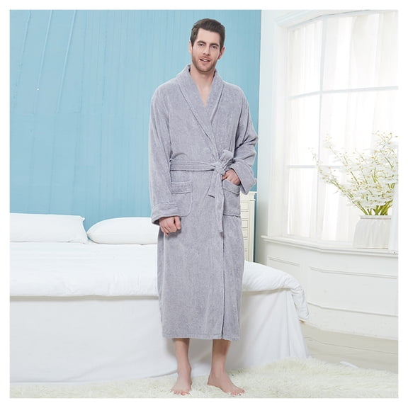 Women's Bathrobes Long Robes, Bathrobes For Women Terry Cloth, Dressing Gown Womens Pure Cotton Kimono Robes, Mens Ladies Nightgowns Bathrobe Lightweight Soft Sleepwear For Spa Shower