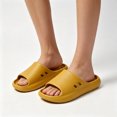 thumbnail image 1 of Women's Bathroom Slippers Quick Dry Shower Shoes Non-Slip EVA House Slides with Arch Support Waterproof Open Toe Sandals for Home Pool Beach Gym Wide Fit (Ginger, 40), 1 of 4