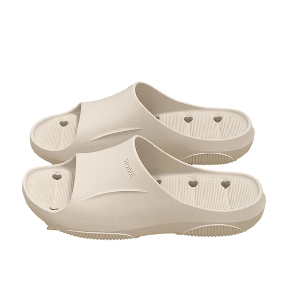 Women's Bathroom Slippers Shower Shoes Non-Slip EVA Slides with Drainage Holes Quick-Dry Anti-Skid House Sandals for Indoor Home Gym Pool (Khaki, 38)