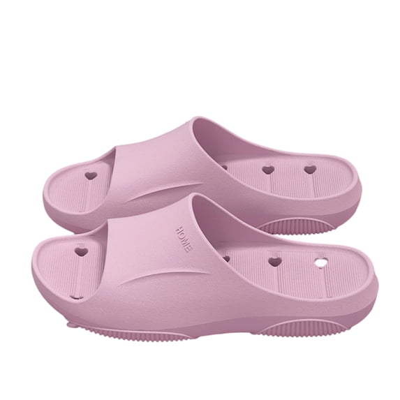 Women's Bathroom Slippers Shower Shoes Non-Slip EVA Slides with Drainage Holes Quick-Dry Anti-Skid House Sandals for Indoor Home Gym Pool (Pink, 36)