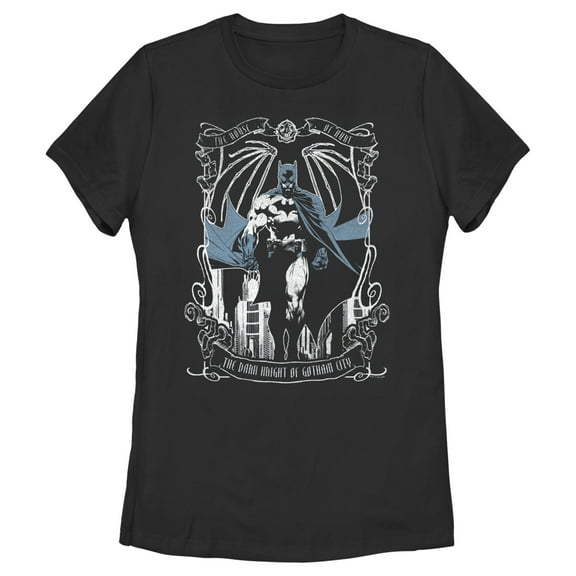 Women's Batman Dark Knight Tarot  Graphic Tee Black Medium