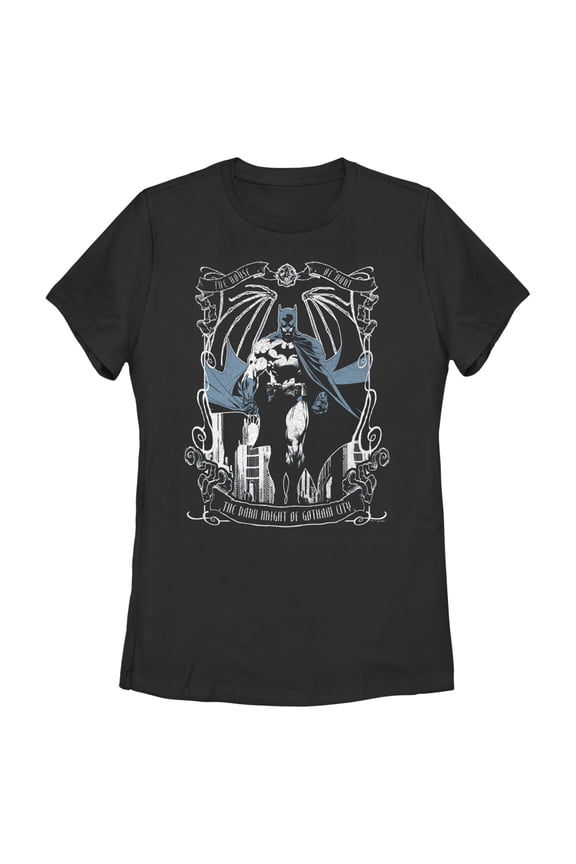 Women's Batman Dark Knight Tarot Graphic Tee Black Small
