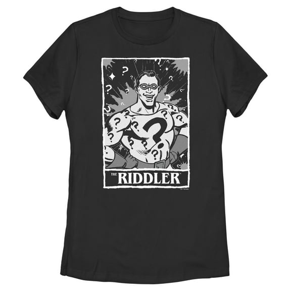 Women's Batman Riddler Tarot  Graphic Tee Black Small