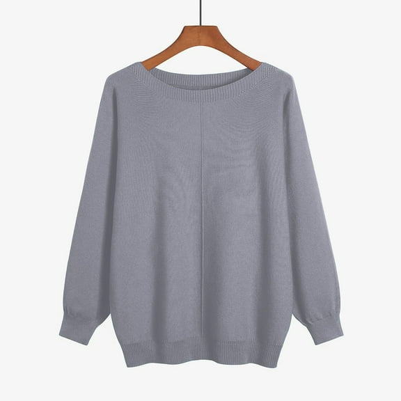 Women's Batwing Sleeve Boat Neck Oversized Knit Sweater For Fall & Winter Comfortable Warmth Long Sleeve Zip Fall Sweater Men's Quarter Zip Pullover over Sweat Shirt Men Silk Sweaters for Women Zip
