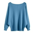 thumbnail image 1 of Women's Batwing Sleeve Boat Neck Oversized Knit Sweater For Fall & Winter Comfortable Warmth, 1 of 2