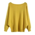 thumbnail image 1 of Women's Batwing Sleeve Boat Neck Oversized Knit Sweater For Fall & Winter Comfortable Warmth, 1 of 2