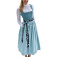 thumbnail image 1 of Women's Bavarian Oktoberfest Dirndl Dress with Apron Leopard Print Cosplay Party for Themed Festival Events, 1 of 6