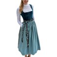thumbnail image 1 of Women's Bavarian Oktoberfest Dirndl Dress with Apron Leopard Print Cosplay Party for Themed Festival Events, 1 of 6
