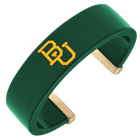 Women' CANVAS Style Baylor Bears Resin Logo Cuff Bracelet