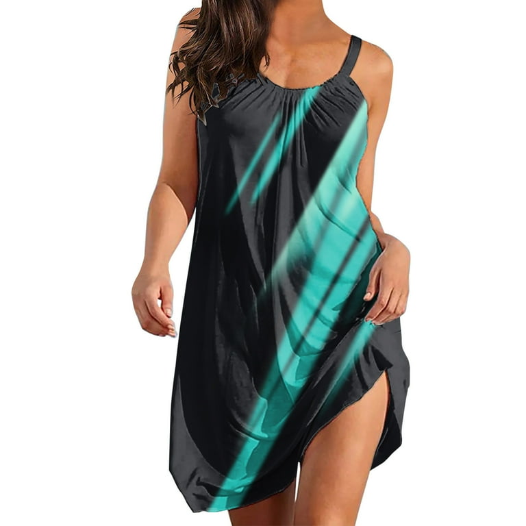 Women's sling print short dress Women's sling print short dress
