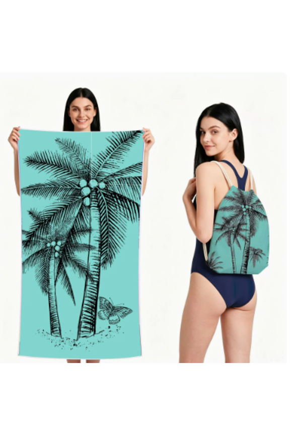 Beach Towel 71"x36", Converts into a Bag, Oversized Microfiber Bath Towel, Lightweight and Quick-Dry Beach Blanket for Travel, Picnic, Camping, Pool