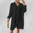 thumbnail image 1 of Women's Beach Cover-ups Long Sleeve Button Down Tunic Dresses Oversized Blouse Tops with Pockets, 1 of 6