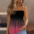 thumbnail image 1 of Women's Beach Coverup Tube Tops Flowy Strapless Bandeau Tanks Long Sleeveless Blouses Pink 2XL, 1 of 5