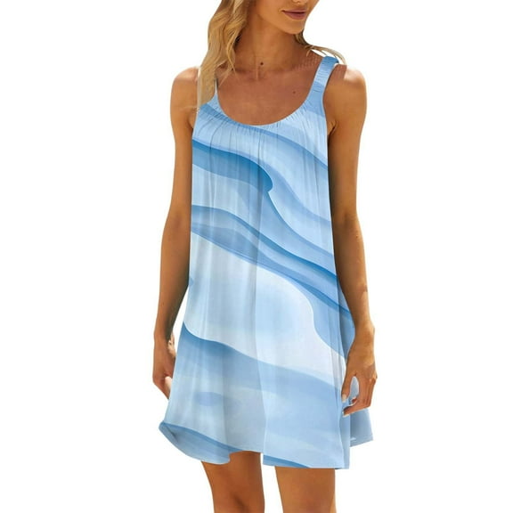 Women's Beach Dress Bikini Coverups - Casual Halter Summer Dress for Vacation, Pool & Beach Parties