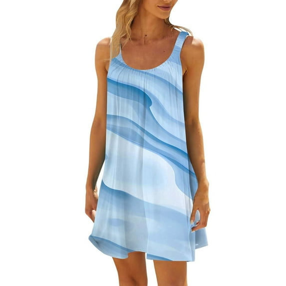 Women's Beach Dress Bikini Coverups - Casual Halter Summer Dress for Vacation, Pool & Beach Parties