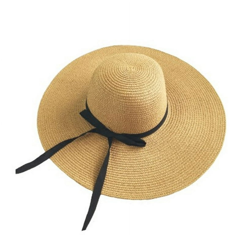 Women's Beach Hat Portable Packable Roll Up Wide Brim Sun Visor UV  Protection Floppy Crushable Straw Beach Hat Bonnet Beach Cap Sun Hat for  Women