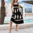 thumbnail image 1 of Women's Beach Resort Style Dress Bohemia Contrast Color Print Wrap Dress Size L, 1 of 7