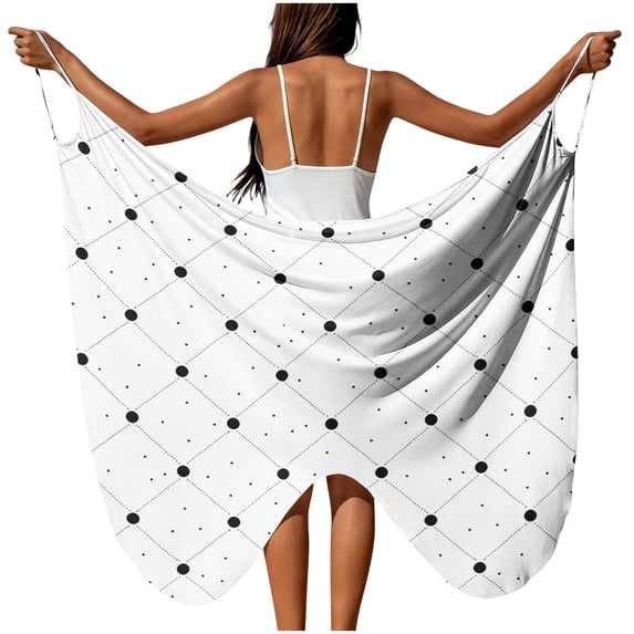 Women's Beach Sarong Semi-Sheer Swimwear Cover Ups Short Skirt with Waist And Sheer Draped