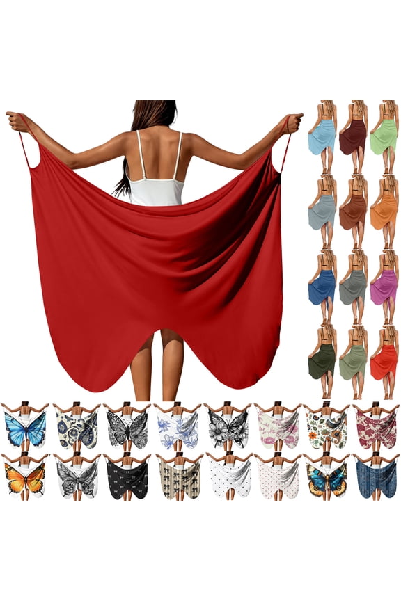 Women's Beach Sarong Semi-Sheer Swimwear Cover Ups Short Skirt with Waist And Sheer Draped