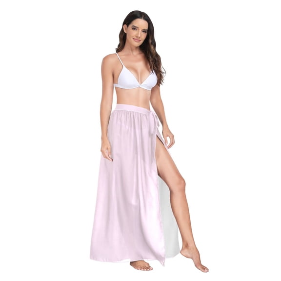 Women's Beach Swimsuit Cover Ups Bathing Suit Coverups Bikini Wrap Dress for Swimwear Light Pink