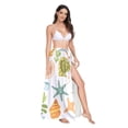 thumbnail image 1 of Women's Beach Swimsuit Cover Ups Bathing Suit Coverups Bikini Wrap Dress for Swimwear Starfish Seaweed Shells, 1 of 7