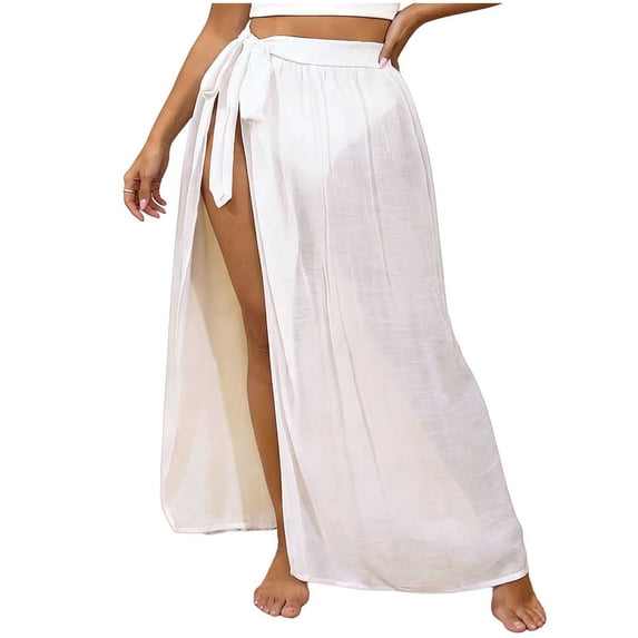 Women's Beach Swimwear Long Sarong Coverups Bathing Suit See Through Long Bikini Wrap Skirt