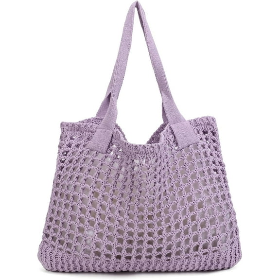 Women's Beach Tote Bag, Crochet Knit Hollow Design, Stylish Tote for Beach,Travel and Everyday Use Aesthetic Handbag
