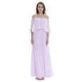 thumbnail image 1 of Women's Beach Wedding Off-Shoulder Long Ruffle Floor Length Bridesmaid Dress, 1 of 5