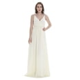 thumbnail image 1 of Women's Beach Wedding V Neck Spaghetti Strap Floor Length Bridesmaid Dress, 1 of 5