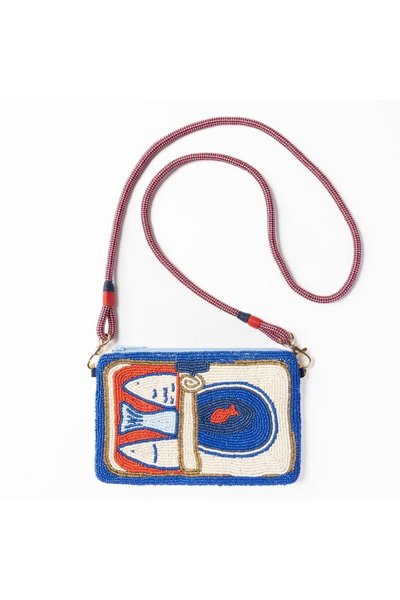 Women's Handwoven Sardine Roe Beaded Clutch Bag