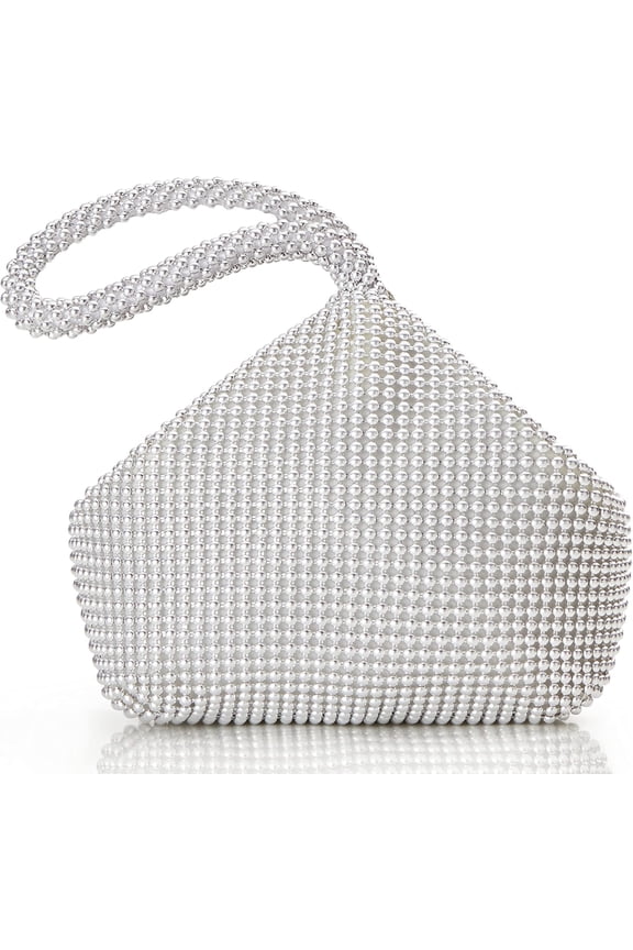 Women's Beaded Clutch Evening Bags  Elegant Triangle Purse for 1920s Party Prom Wedding