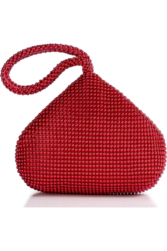 Women's Beaded Clutch Evening Bags  Elegant Triangle Purse for 1920s Party Prom Wedding