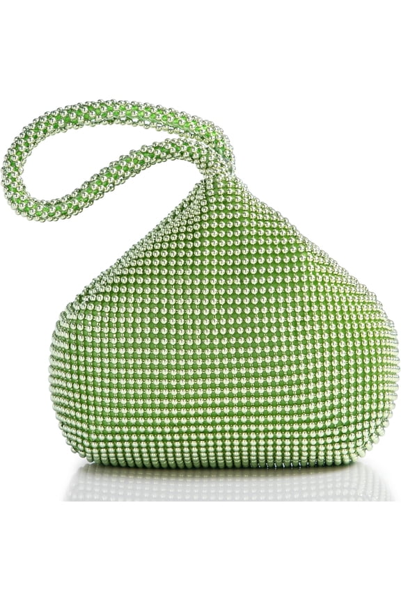 Women's Beaded Clutch Evening Bags  Elegant Triangle Purse for 1920s Party Prom Wedding