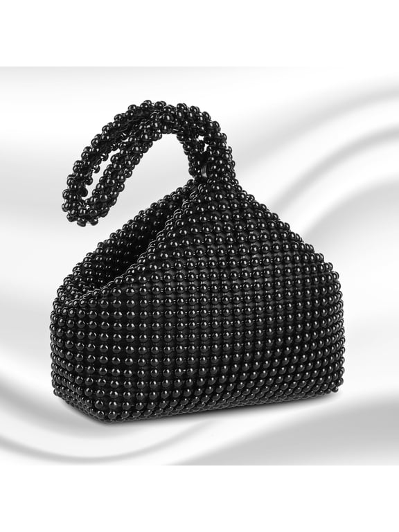 Women's Beaded Clutch Evening Bags Sparkly Glitter Triangle Purse for Lady Girl Bride Party Prom Cocktail Wedding