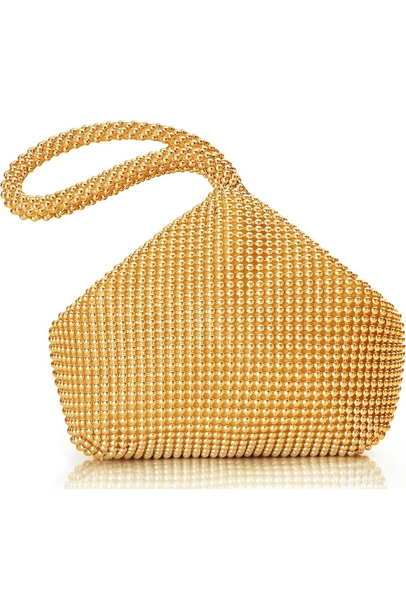 Women's Beaded Clutch Evening Bags Vintage Elegant Triangle Purse for 1920s Party Prom Wedding