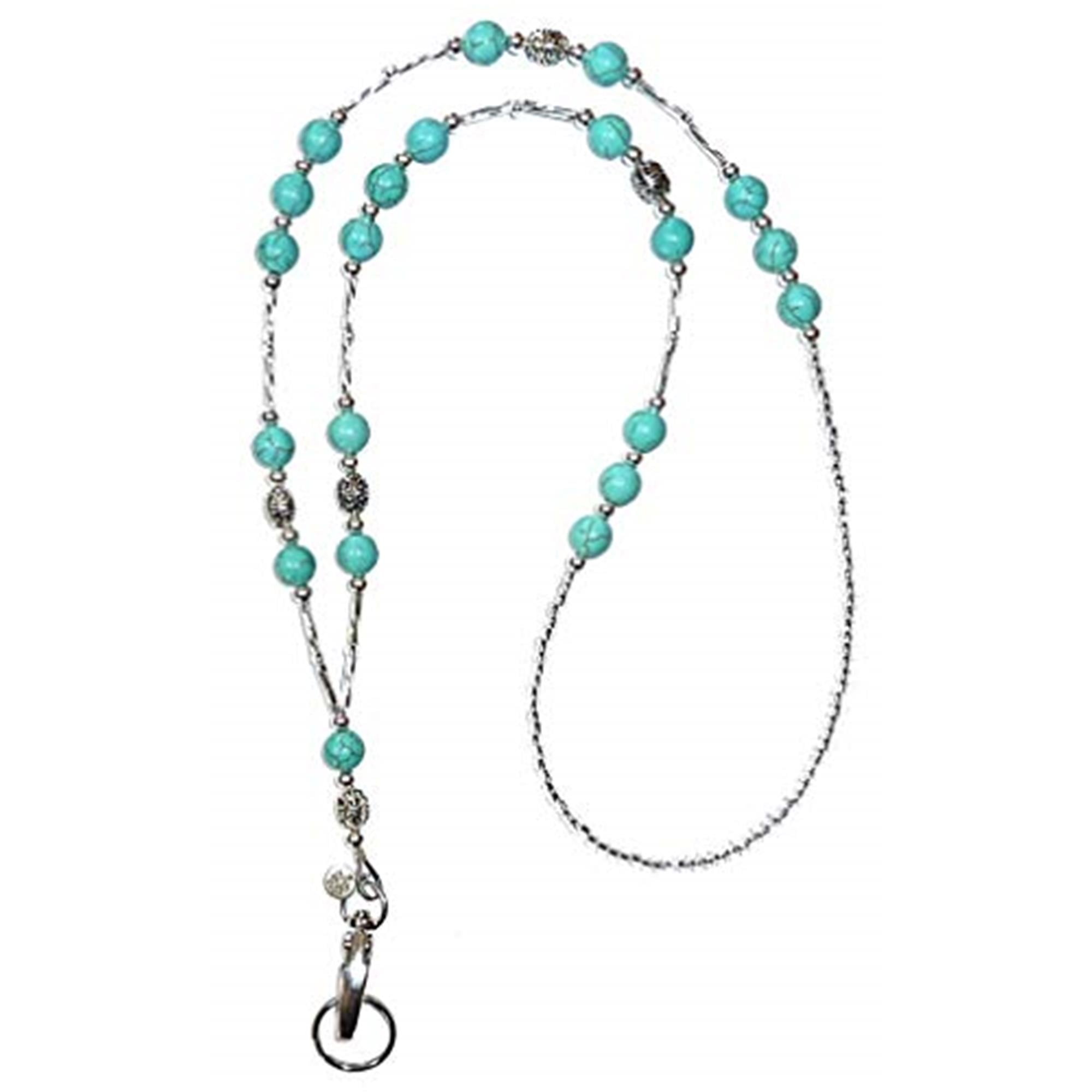 Retractable Gold Pendant Lanyard For Women - Stainless Steel Chain, ID Badge Holder, 34"
