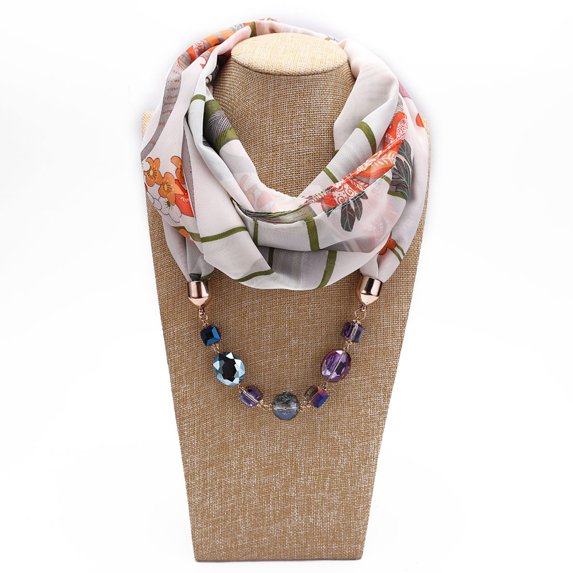 Women’s Beaded Infinity Scarf Necklace Accessory Casual Daily Spring Summer 2026 Multicolor