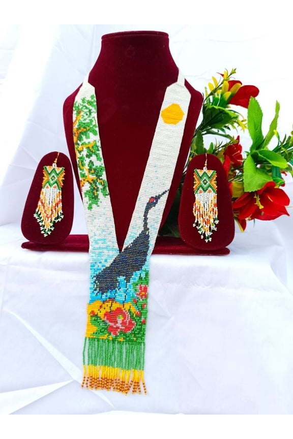 Women's Beaded Long Necklace Bohemian Style Neck Wear Tassel Seed Ukrainian Beaded Jewelry For Gifting Use