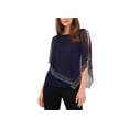 thumbnail image 1 of Women's Beaded Overlay Cape Top Jbs Navy XL, 1 of 1
