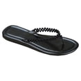thumbnail image 1 of Women's Beaded Straps Vintage Flats Thong Flip Flop Sandals Black, 1 of 3