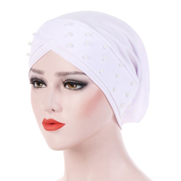 Women's Beaded Turban Stretchable Head Wrap With Intricate Embellishment Soft Fabric Design Comfortable Coverage Essential Accessory for Adults Hair Loss Sensitive Scalp Daily Graceful Style