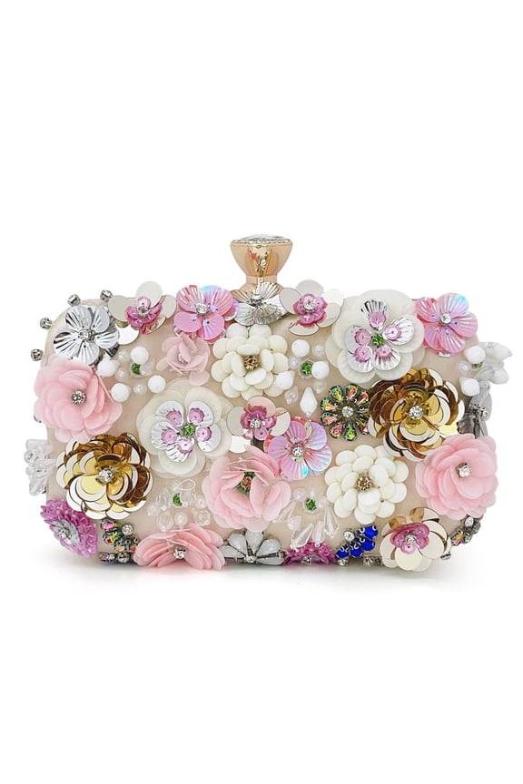 Women's Beaded Wallet Gold Black Handbag Evening Dress Bag Flower Handbag Women's Wedding Guest Cocktail Wallet