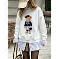 thumbnail image 1 of Women's Bear Graphic Sweatshirt Long Sleeve Pullover Top, 1 of 8