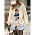 thumbnail image 1 of Women's Bear Graphic Sweatshirt Long Sleeve Pullover Top, 1 of 8