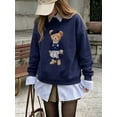 thumbnail image 1 of Women's Bear Graphic Sweatshirt Long Sleeve Pullover Top, 1 of 7