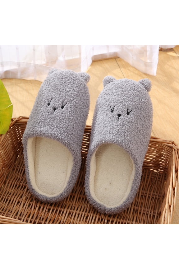 Women‘s Bear Slippers, Cute Animal Design with Super Soft Sole, Quiet & Non-Slip for Hardwood Floors, Warm Plush for Winter, Gift for Her Khaki 39